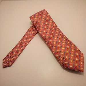 Gianfranco Italy Polka dots w/pocket hanky multi-color micro fiber hand made tie